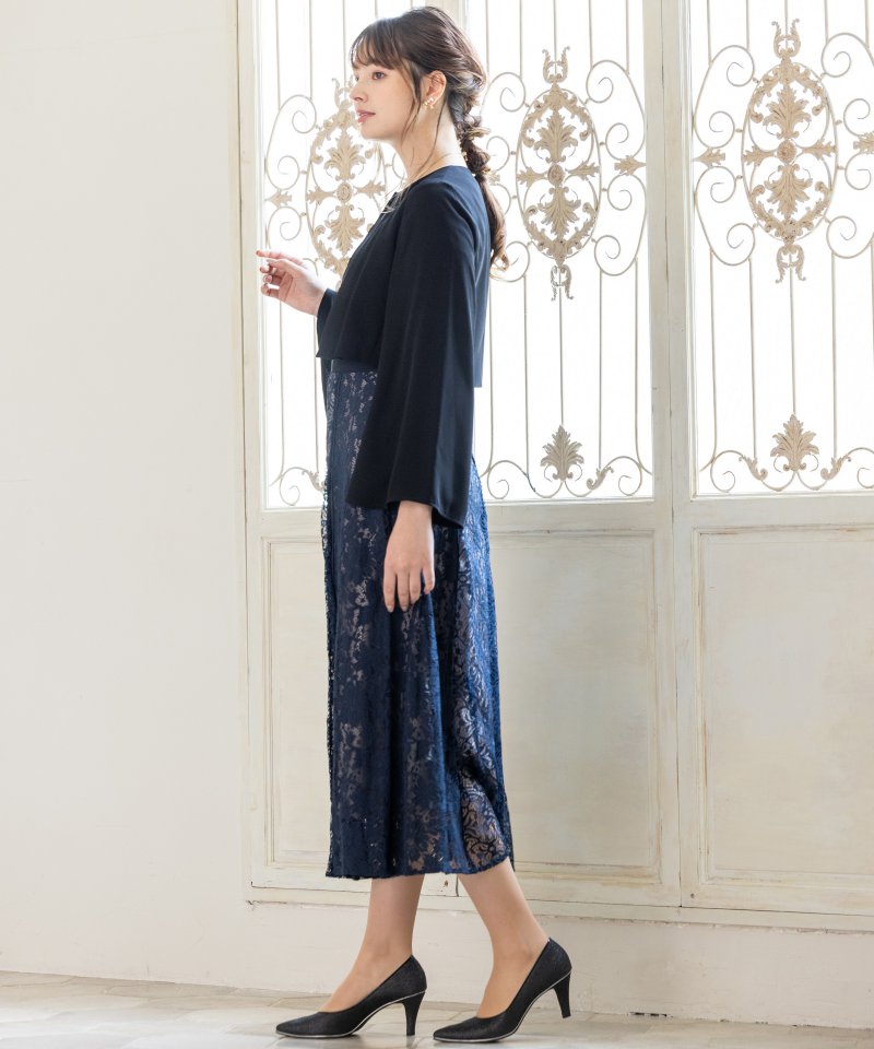 Aimer エメ 袖ファスナーフレアスリーブジャケット ブラック系 | 結婚