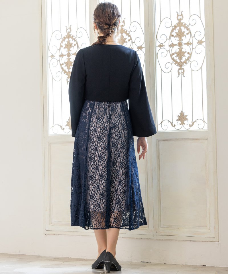 Aimer エメ 袖ファスナーフレアスリーブジャケット ブラック系 | 結婚