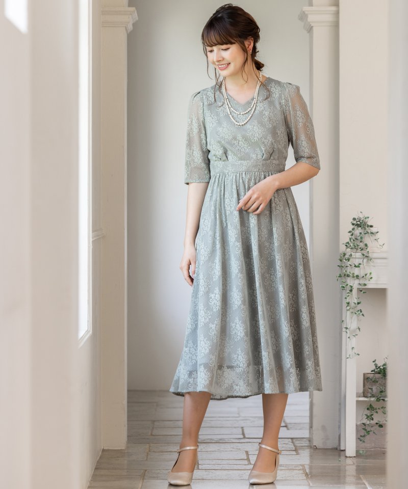 Aimer エメ フラワーブーケレースドレス グリーン系 | 結婚式