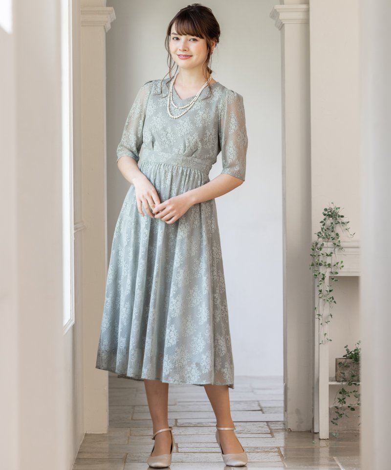 Aimer エメ フラワーブーケレースドレス グリーン系 | 結婚式