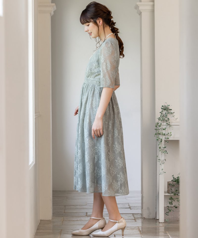 Aimer エメ フラワーブーケレースドレス グリーン系 | 結婚式