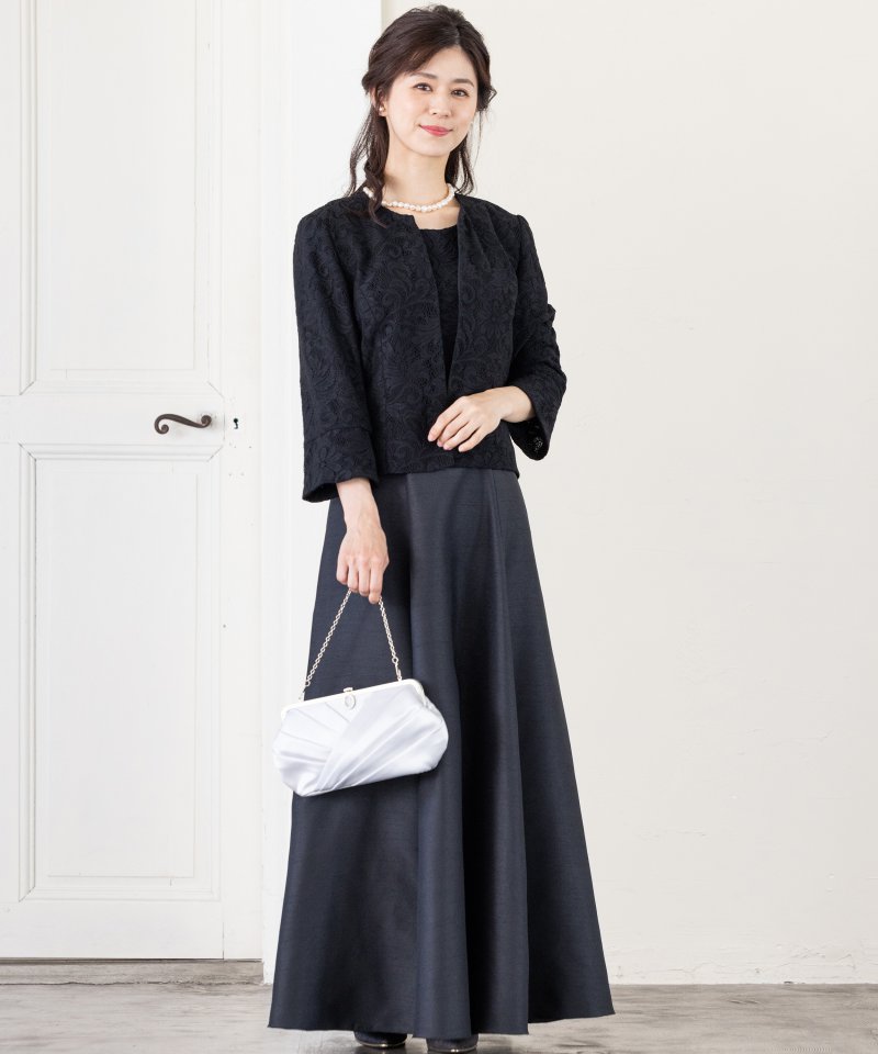 Select Shop 【マザーズドレス】レースシャンタンセットアップドレス