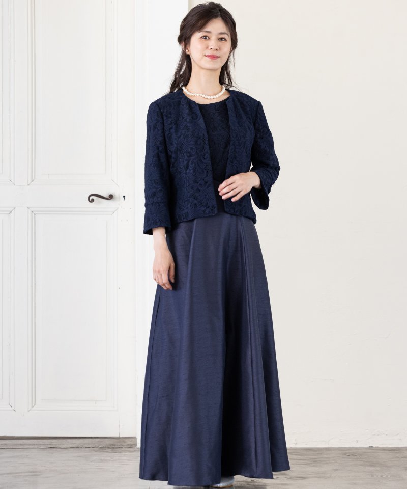 Select Shop 【マザーズドレス】レースシャンタンセットアップドレス