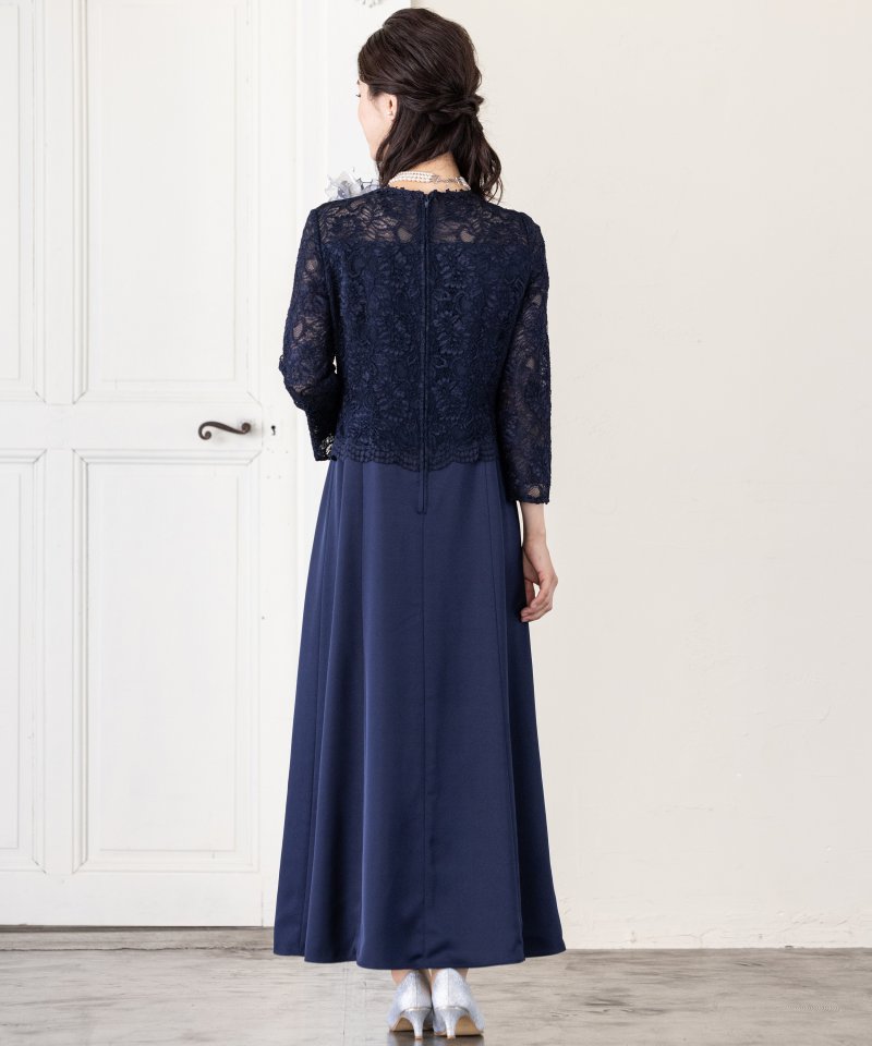 東京ソワール 【マザーズドレス】レースドッキングマザードレス