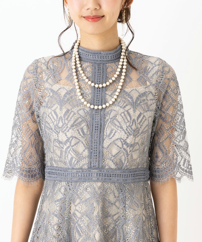 Dorry Doll ドリードール 配色レース×ハシゴレース切り替えドレス