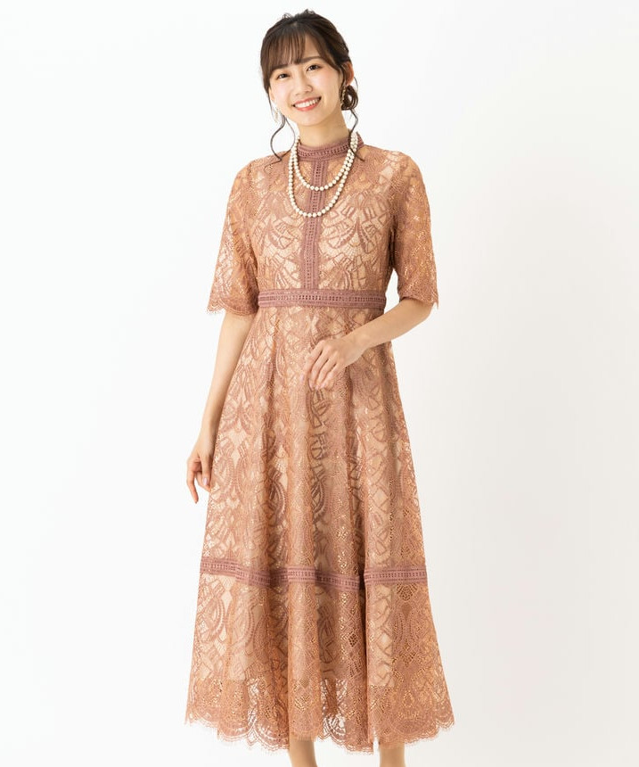 Dorry Doll ドリードール 配色レース×ハシゴレース切り替えドレス