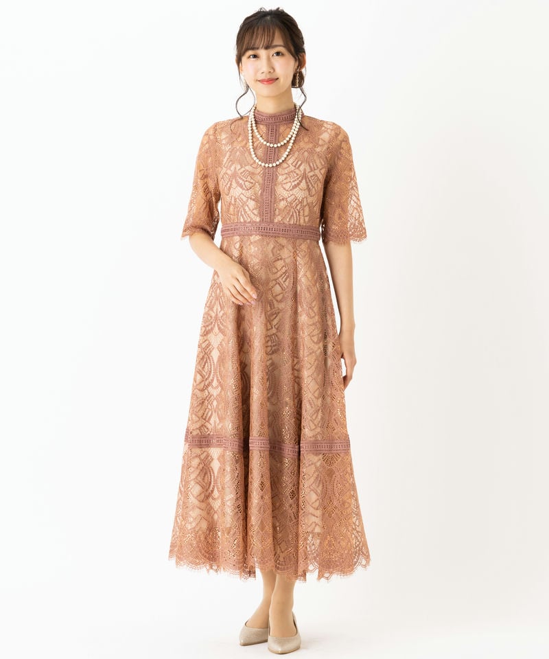 Dorry Doll ドリードール 配色レース×ハシゴレース切り替えドレス