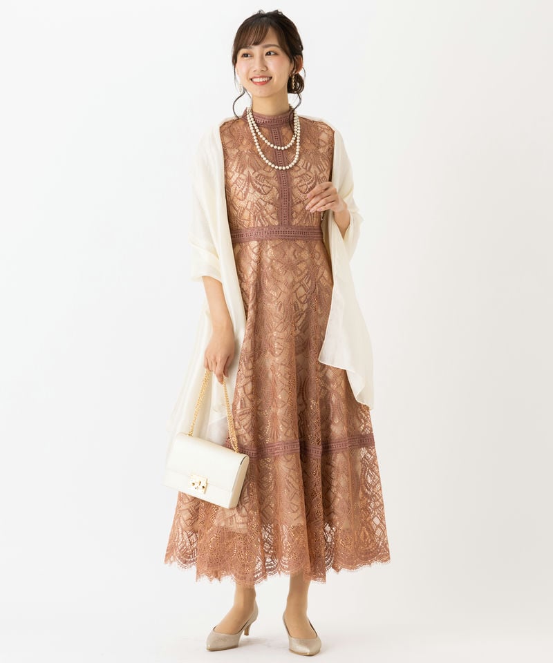 Dorry Doll ドリードール 配色レース×ハシゴレース切り替えドレス