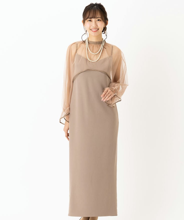 Ameri VINTAGE アメリヴィンテージ エアリーヴェールドレス ベージュ系