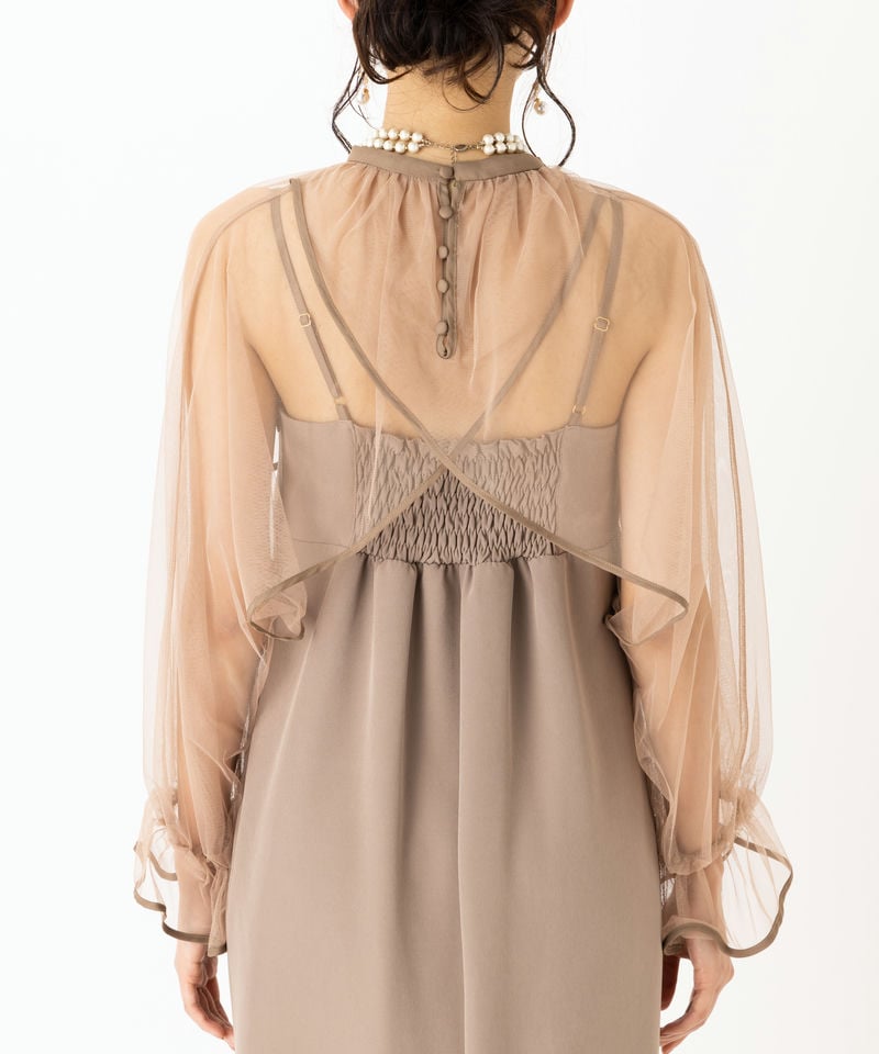 Ameri VINTAGE アメリヴィンテージ エアリーヴェールドレス ベージュ系