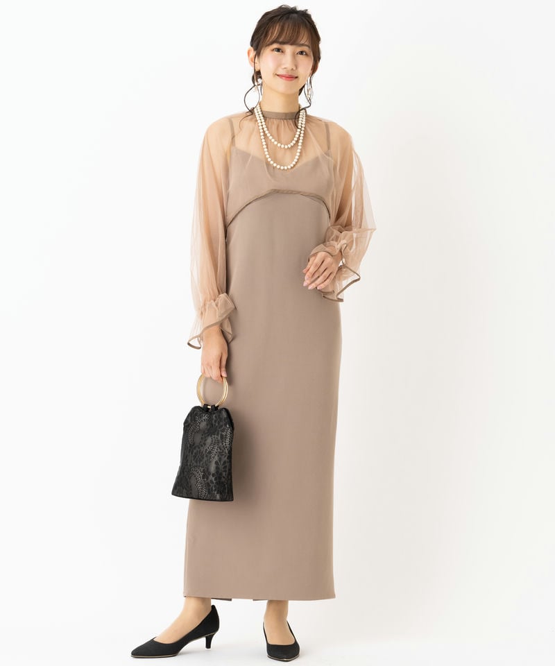 Ameri VINTAGE アメリヴィンテージ エアリーヴェールドレス ベージュ系