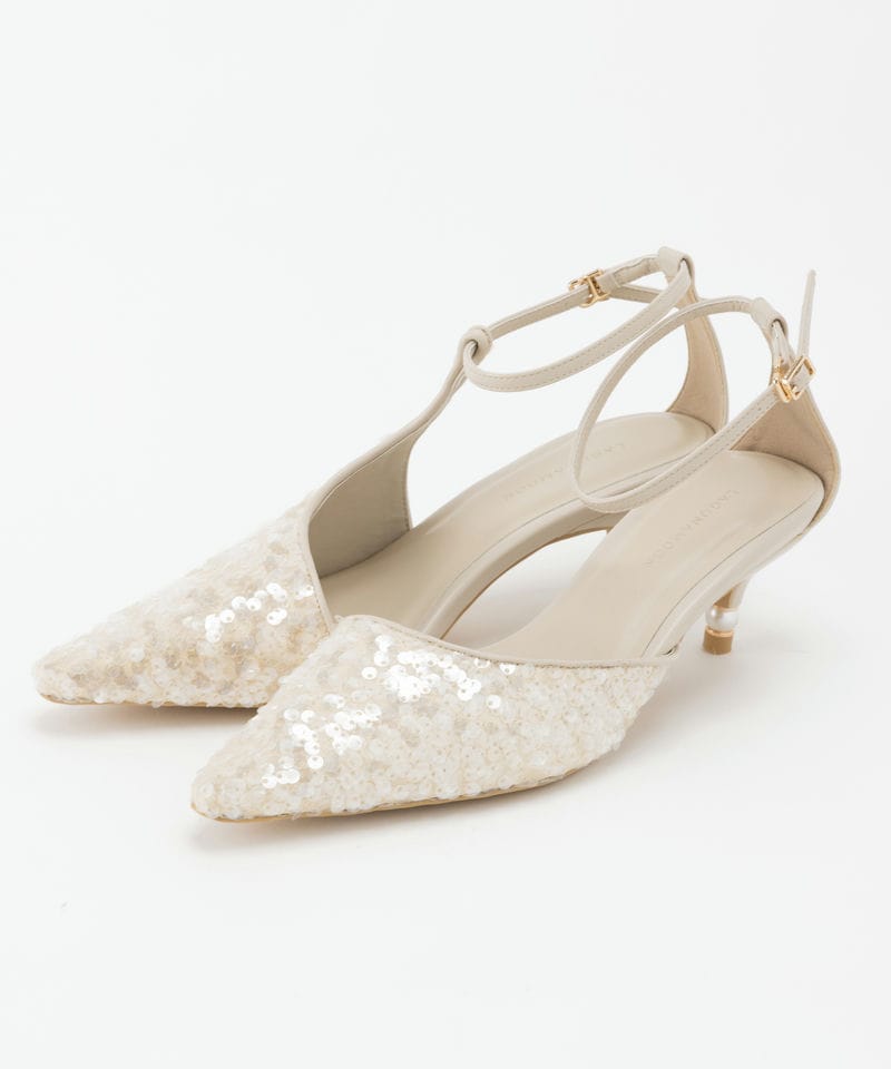 LAGUNAMOON ラグナムーン LADYアシンメトリーパンプス ブラウン系