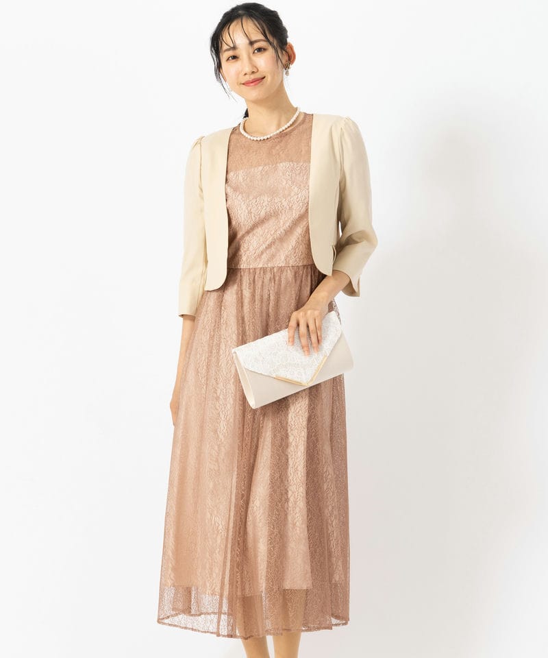 Aimer 【ドレス3点セット】エメ ギャザースリーブレースアップドレス