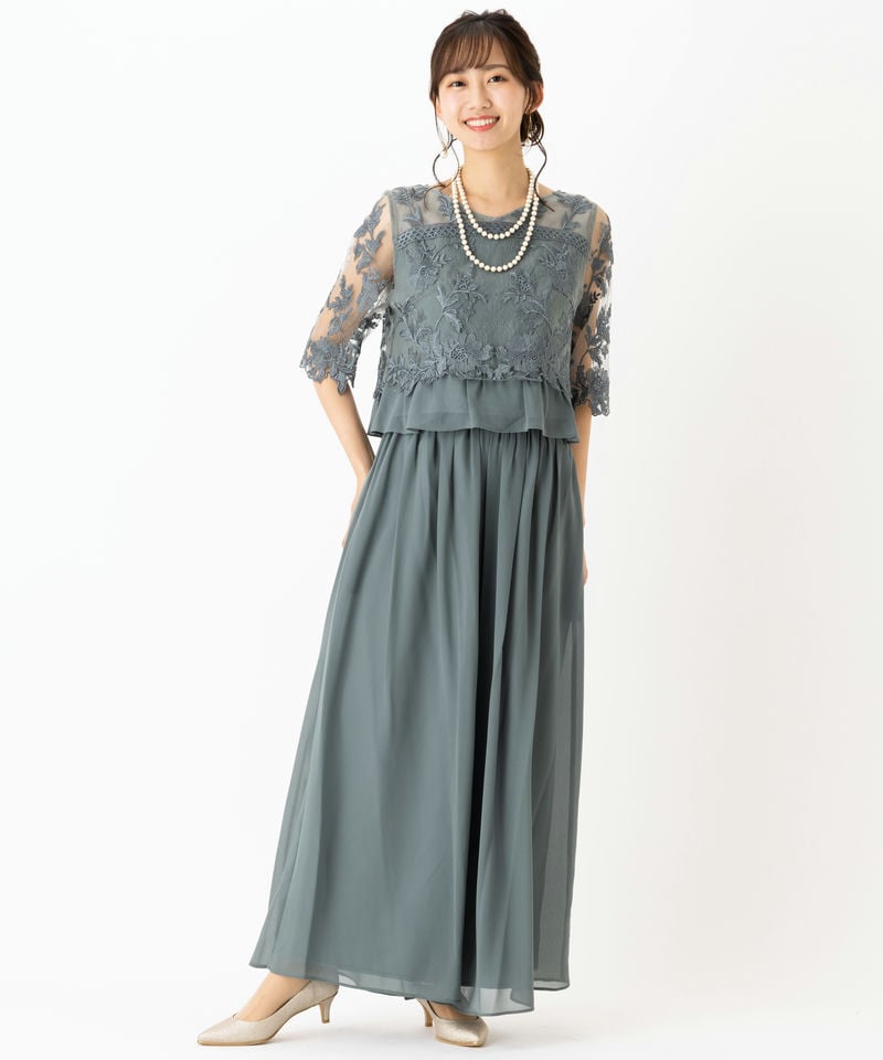 Select Shop 刺繍レース切り替えセットアップパンツドレス その他 x