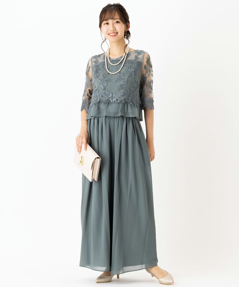 Select Shop 刺繍レース切り替えセットアップパンツドレス その他 x