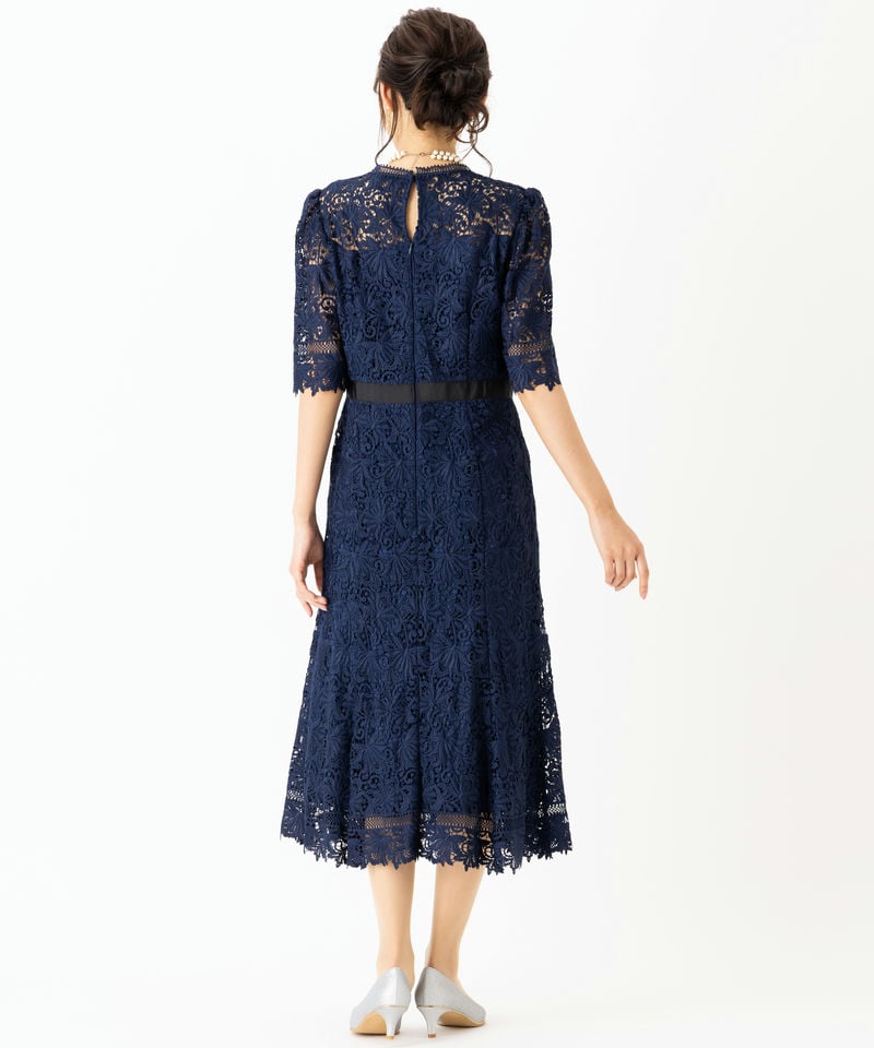 CELFORD セルフォード ウエストマークレースドレス ネイビー系 | 結婚