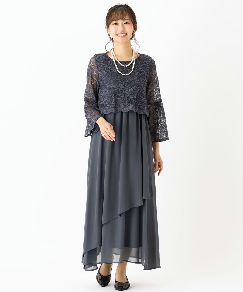 Select Shop 【授乳マタニティ】レーストップ×ラップカートドレス