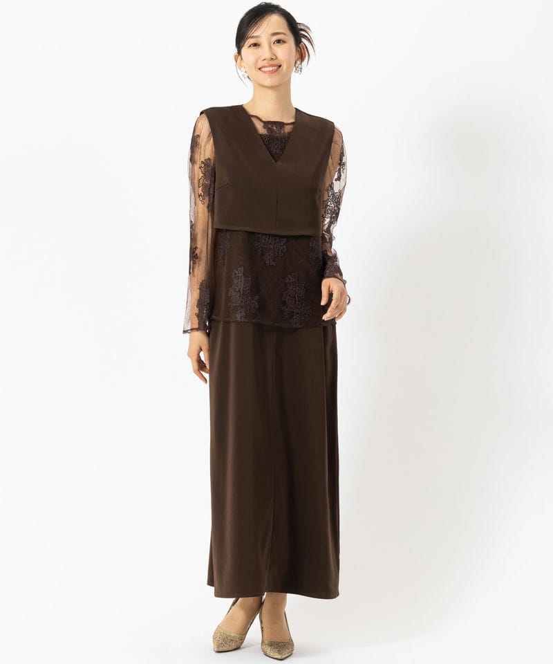 Dorry Doll ドリードール マルチレイヤードドレス ブラウン系 | 結婚式