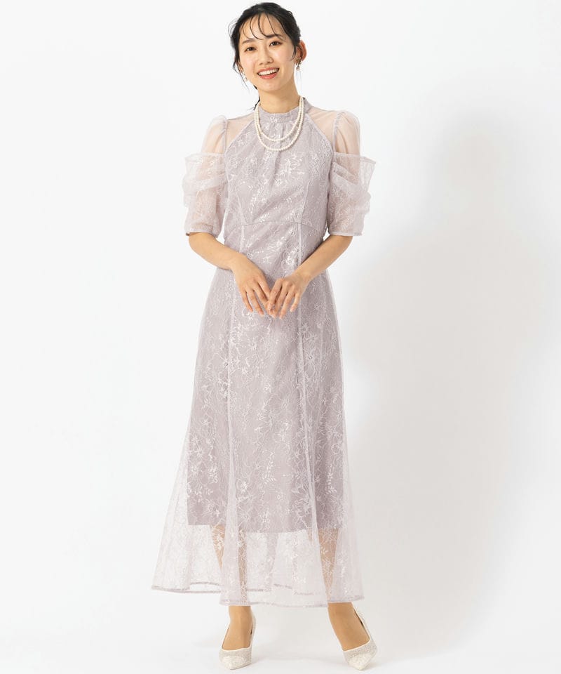 SNIDEL スパンコールレースドレス SNIDEL スナイデル アメスリスパンコールレースドレス ピンク系 | 結婚