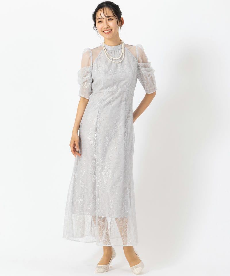 SNIDEL スナイデル アメスリスパンコールレースドレス グレー系 | 結婚