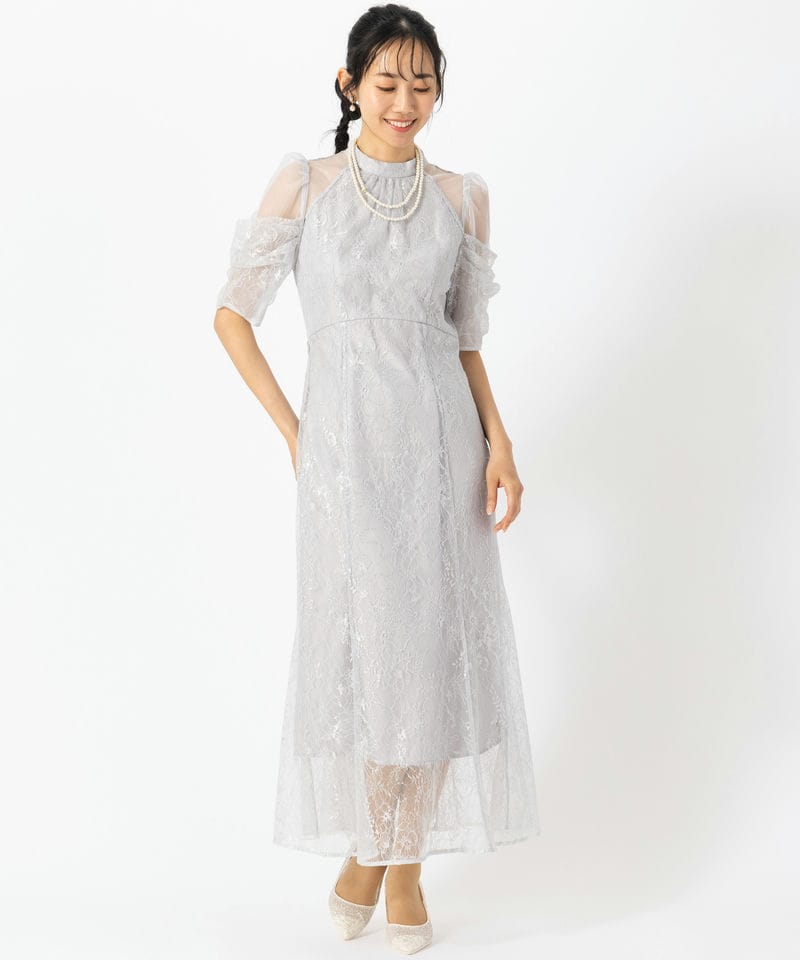 SNIDEL スナイデル アメスリスパンコールレースドレス グレー系 | 結婚