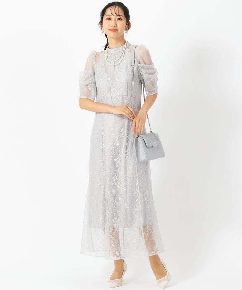 SNIDEL スナイデル アメスリスパンコールレースドレス グレー系 | 結婚