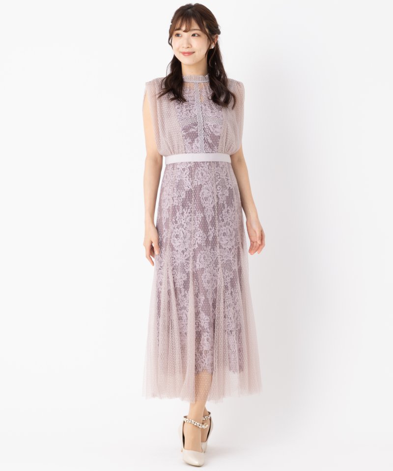 SNIDEL スナイデル バイカラーレースレイヤードドレス その他 x ピンク