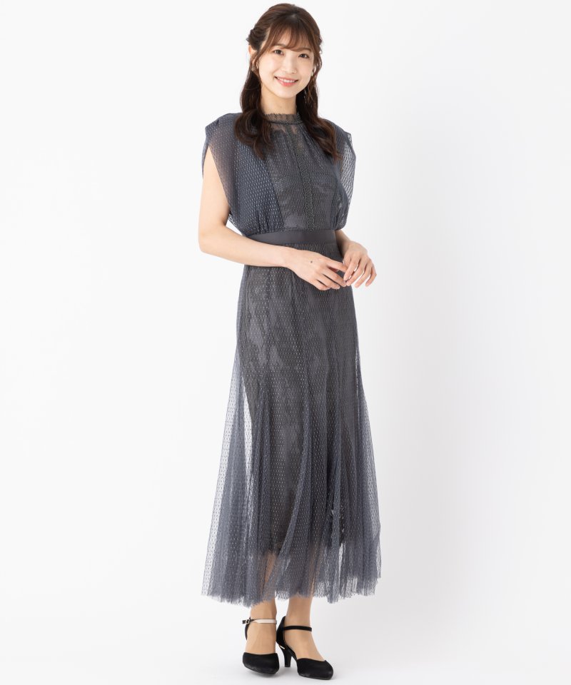 SNIDEL スナイデル バイカラーレースレイヤードドレス その他 x グレー