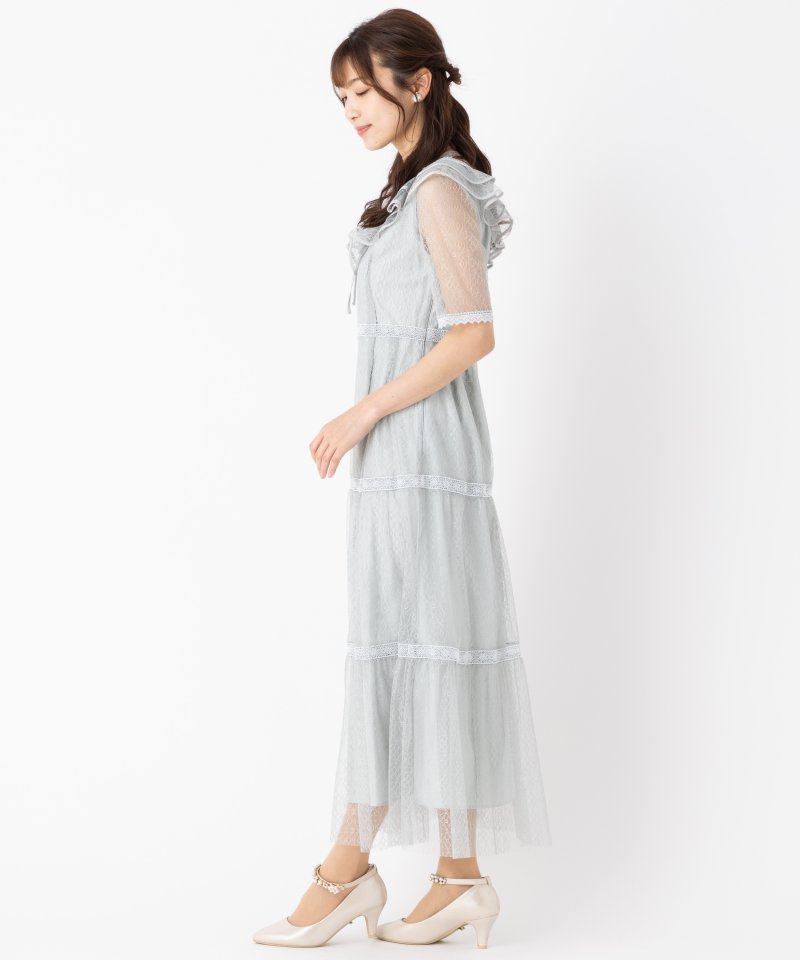 FURFUR ファーファー フリルヨークレースドレス その他 x グリーン系