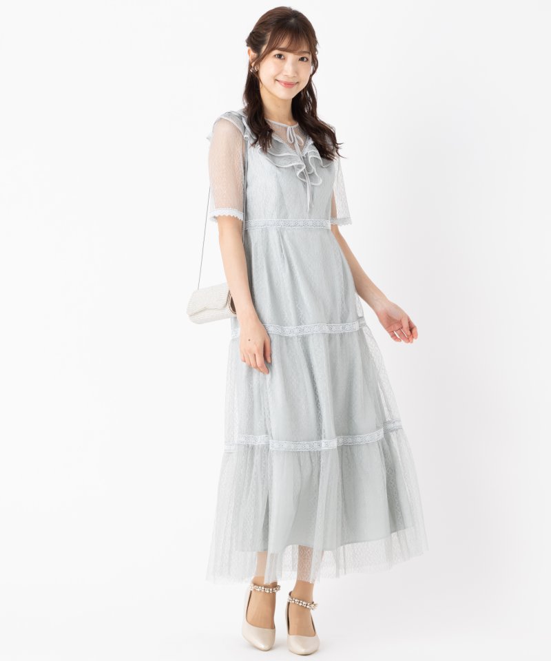 FURFUR ファーファー フリルヨークレースドレス その他 x グリーン系 FURFUR ファーファー フリルヨークレースドレス その他 x グリーン系