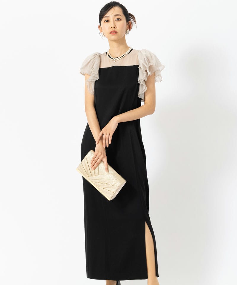 JILL STUART ジルスチュアート ラメコードレースバイカラードレス