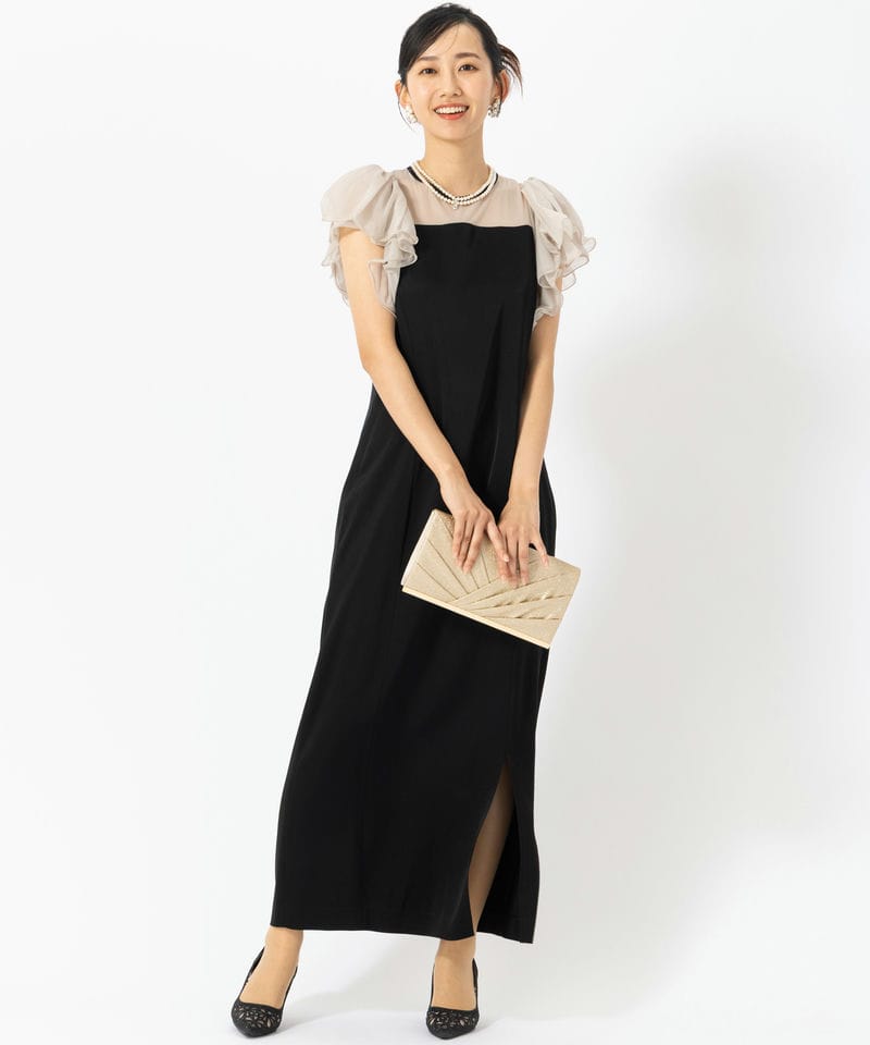 FRAY I.D 【ドレス2点セット】フレイアイディー フリルスリーブコンビ