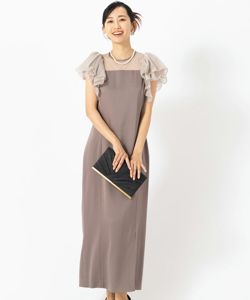 FRAY I.D 【ドレス2点セット】フレイアイディー フリルスリーブコンビ