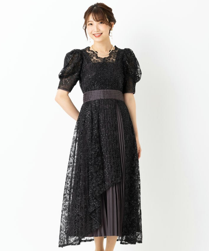 LilyBrown リリーブラウン カシュクールフラワーレースドレス その他 x