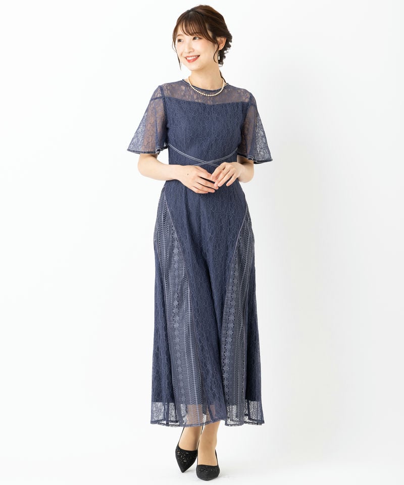LAGUNAMOON ラグナムーン LADYウエストクロスナローレースドレス