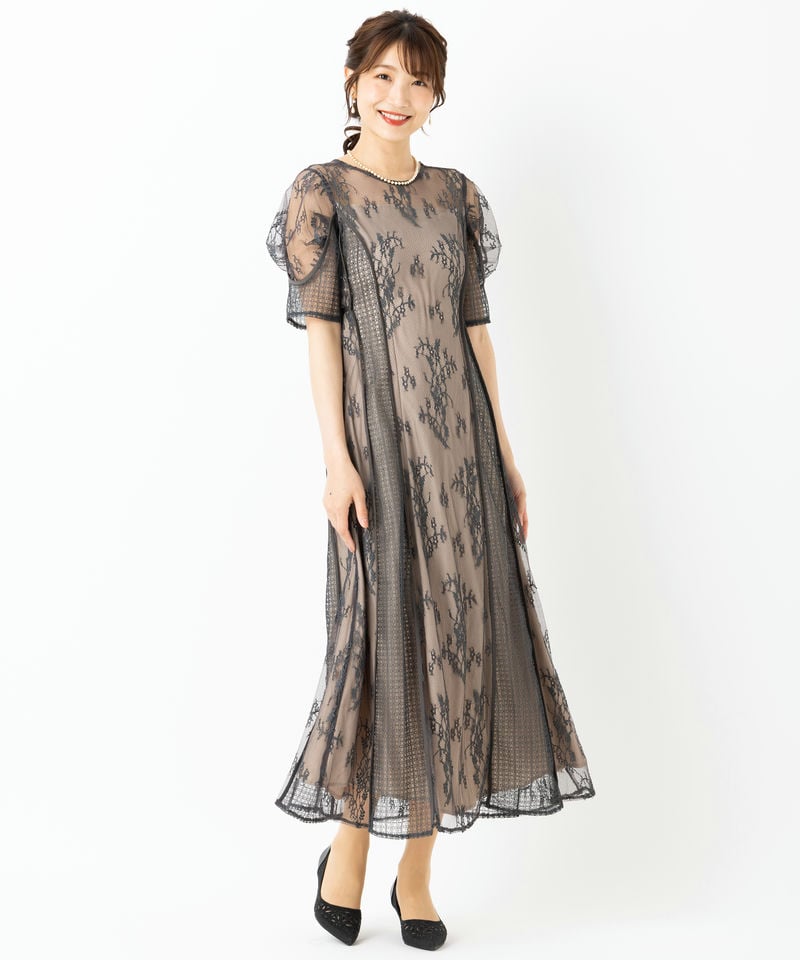 LAGUNAMOON ラグナムーン LADYパネルレースドレス その他 x グレー系
