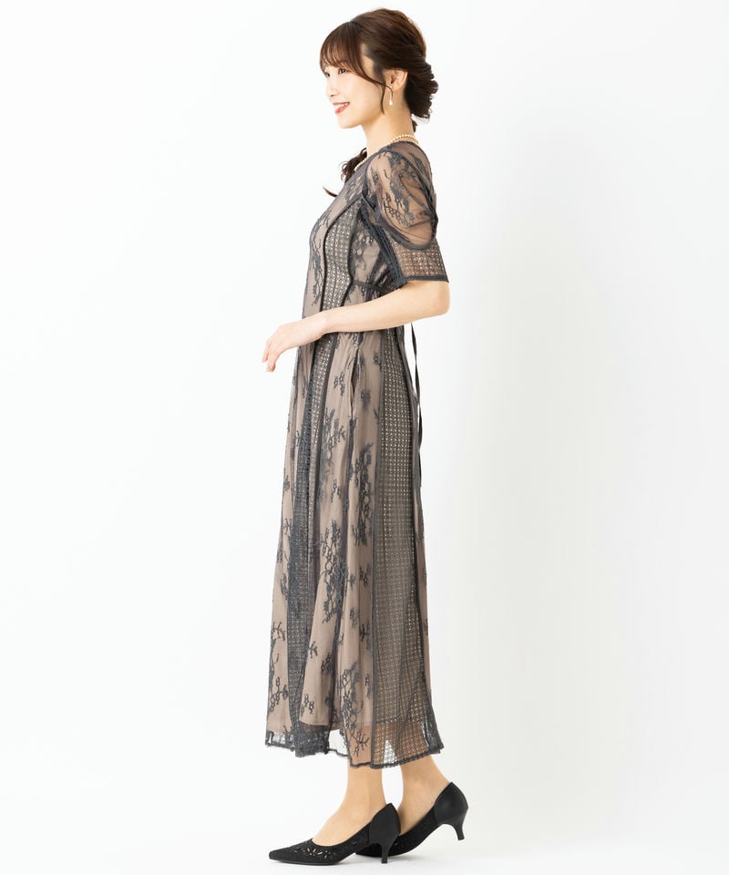 LAGUNAMOON ラグナムーン LADYパネルレースドレス その他 x グレー系