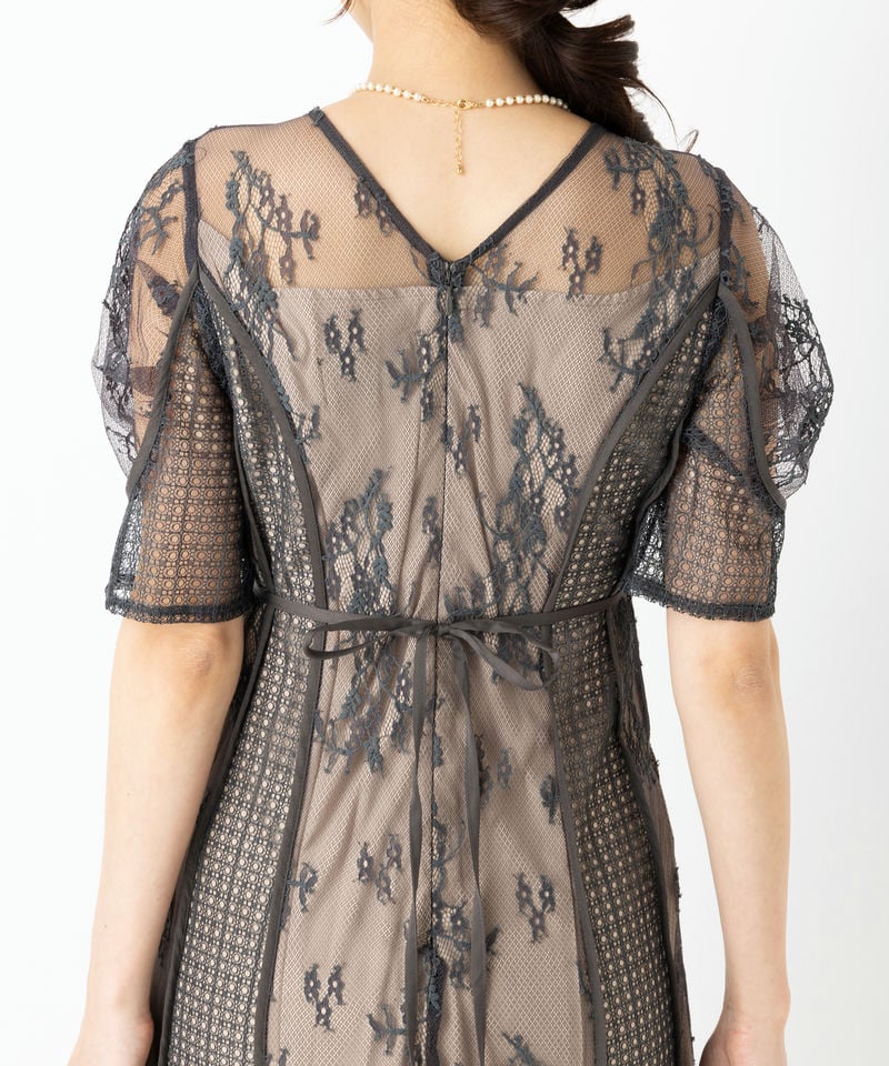 LAGUNAMOON ラグナムーン LADYパネルレースドレス その他 x グレー系