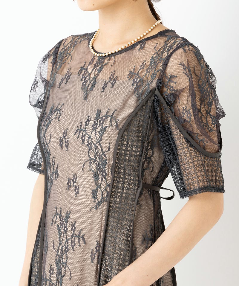 LAGUNAMOON ラグナムーン LADYパネルレースドレス その他 x グレー系
