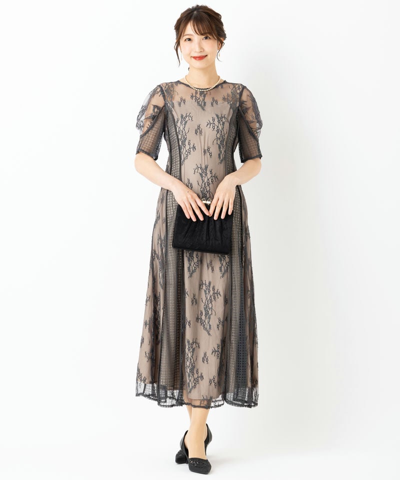 LAGUNAMOON ラグナムーン LADYパネルレースドレス その他 x グレー系