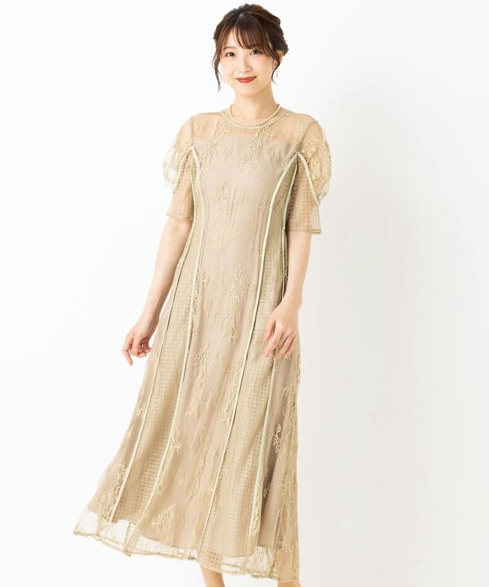 LAGUNAMOON ラグナムーン LADYパネルレースドレス その他 x グレー系 x