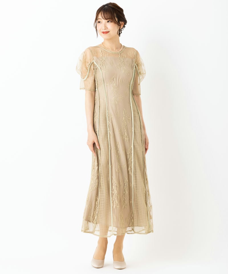 LAGUNAMOON ラグナムーン LADYパネルレースドレス その他 x グレー系 x