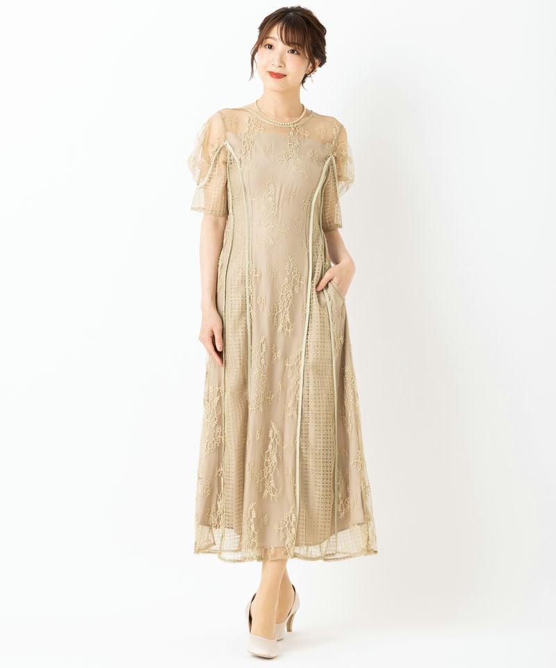 LAGUNAMOON ラグナムーン LADYパネルレースドレス その他 x グレー系 x