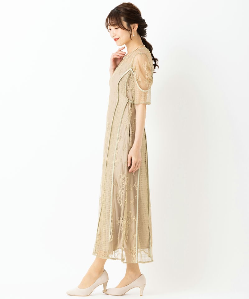LAGUNAMOON ラグナムーン LADYパネルレースドレス その他 x グレー系 x