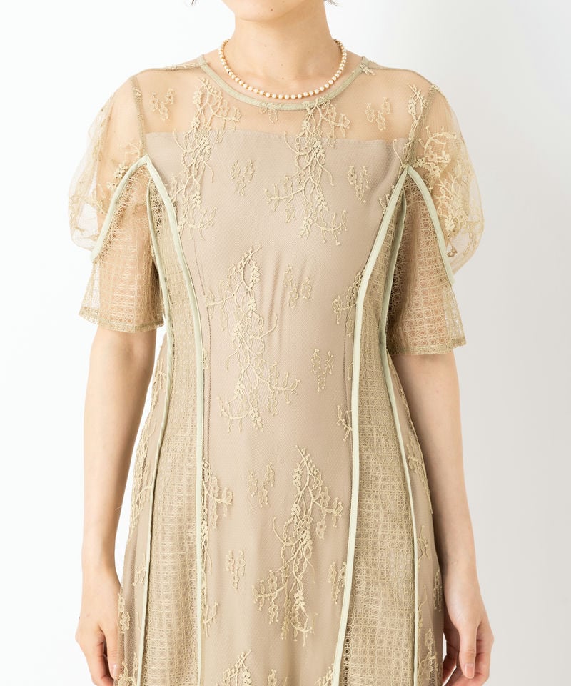 LAGUNAMOON ラグナムーン LADYパネルレースドレス その他 x グレー系 x