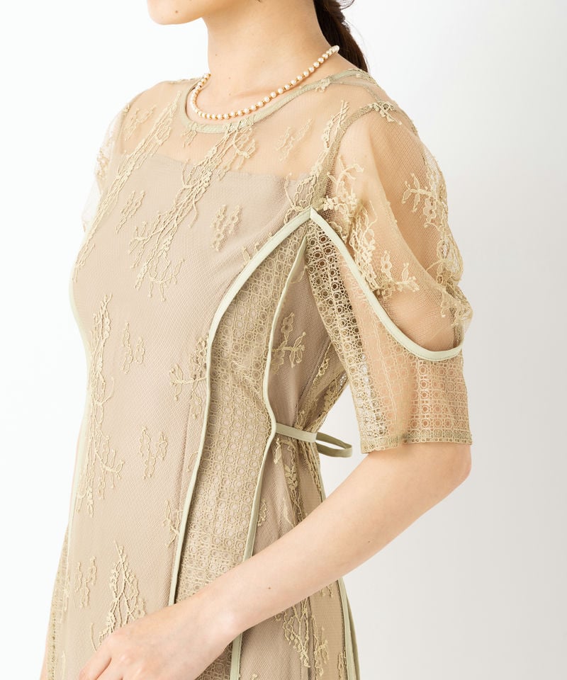 LAGUNAMOON ラグナムーン LADYパネルレースドレス その他 x グレー系 x