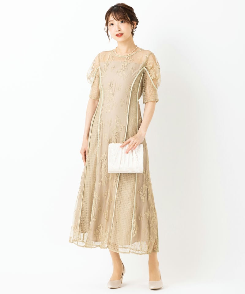 LAGUNAMOON ラグナムーン LADYパネルレースドレス その他 x グレー系 x