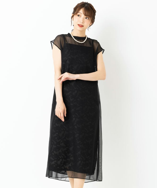 Leja レジャ ローズペプラムビスチェAラインドレス ブラック系 | 結婚