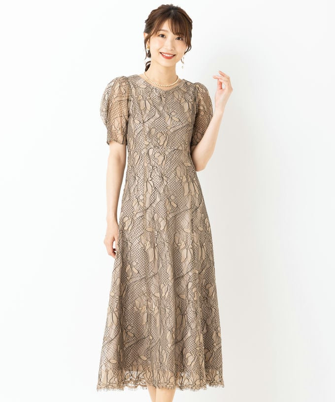 SNIDEL スナイデル バックデザインレースオケドレス その他 x ピンク系