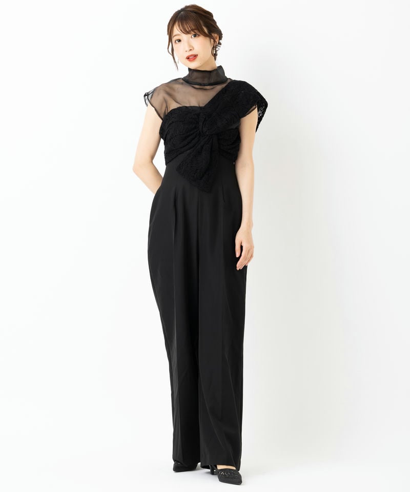 LAGUNAMOON ラグナムーン LADYパールネックパンツドレス ブラック系